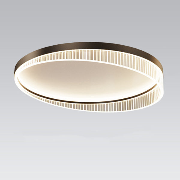 Modern Minimalist Round Iron Frame Acrylic Shade LED Flush Mount Ceiling Light For Bedroom