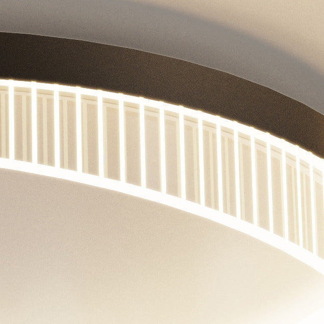 Modern Minimalist Round Iron Frame Acrylic Shade LED Flush Mount Ceiling Light For Bedroom