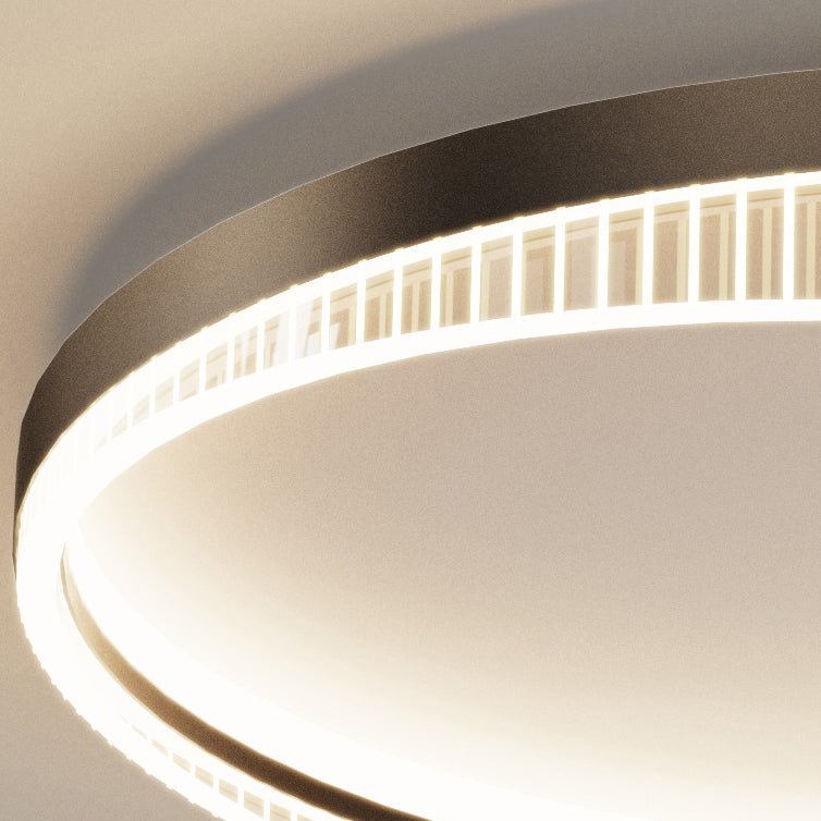 Modern Minimalist Round Iron Frame Acrylic Shade LED Flush Mount Ceiling Light For Bedroom