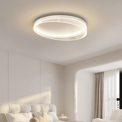 Modern Minimalist Round Iron Frame Acrylic Shade LED Flush Mount Ceiling Light For Bedroom
