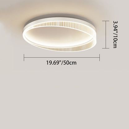 Modern Minimalist Round Iron Frame Acrylic Shade LED Flush Mount Ceiling Light For Bedroom