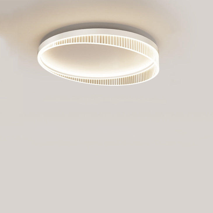 Modern Minimalist Round Iron Frame Acrylic Shade LED Flush Mount Ceiling Light For Bedroom