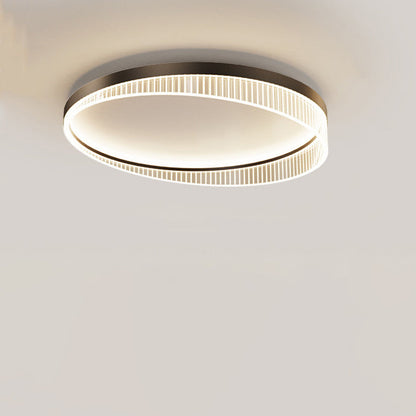 Modern Minimalist Round Iron Frame Acrylic Shade LED Flush Mount Ceiling Light For Bedroom