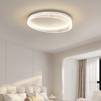 Modern Minimalist Round Iron Frame Acrylic Shade LED Flush Mount Ceiling Light For Bedroom