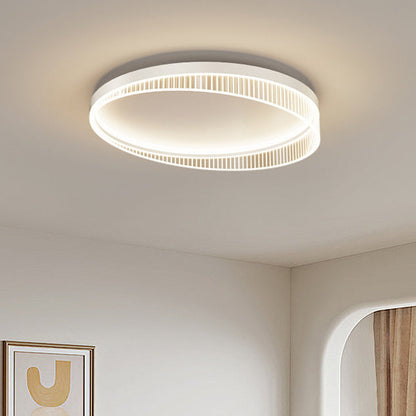 Modern Minimalist Round Iron Frame Acrylic Shade LED Flush Mount Ceiling Light For Bedroom