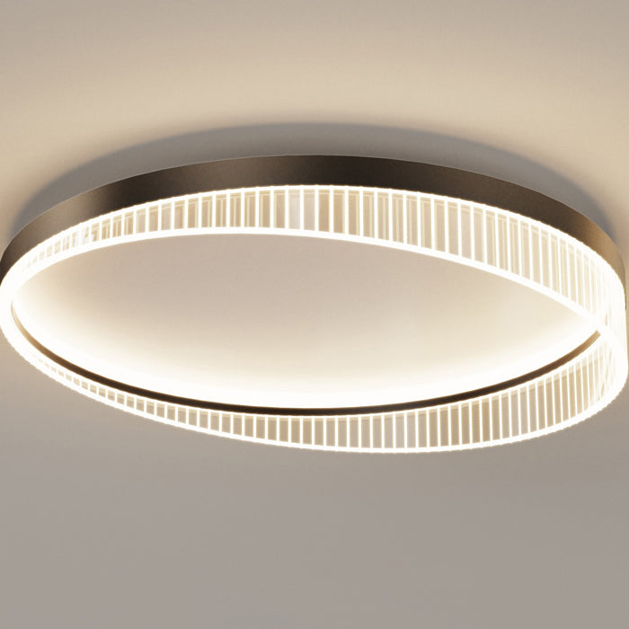 Modern Minimalist Round Iron Frame Acrylic Shade LED Flush Mount Ceiling Light For Bedroom