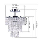 Modern Luxury Multi-layer Round Crystal Iron Frame 1-light Semi-flush Mount Ceiling Light for Living Room