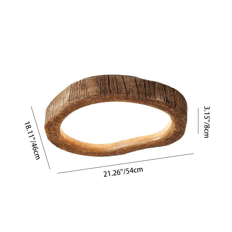Contemporary Creative Love Wood Grain Resin Acrylic LED Flush Mount Ceiling Light for Bedroom