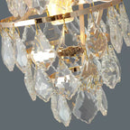 Traditional European Round Metal Frame Crystal Shade 1-Light Semi-Flush Mount Ceiling Light For Hallway