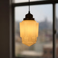 Traditional Vintage Round Cylinder Pagoda Shape Brass Glass 1-light Pendant Light for Living Room modern luxury lighting fixt