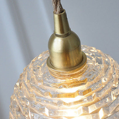 Contemporary Retro Round Square Cup Shape Iron Glass Shade 1-Light Pendant Light For Living Room