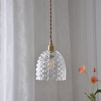 Contemporary Retro Round Square Cup Shape Iron Glass Shade 1-Light Pendant Light For Living Room