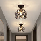 Contemporary Nordic Dome Circle Combination Iron Aluminum Frame 1-Light Semi-Flush Mount Ceiling Light For Living Room