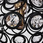 Contemporary Nordic Dome Circle Combination Iron Aluminum Frame 1-Light Semi-Flush Mount Ceiling Light For Living Room