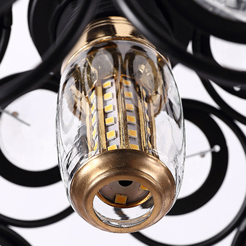 Contemporary Nordic Dome Circle Combination Iron Aluminum Frame 1-Light Semi-Flush Mount Ceiling Light For Living Room