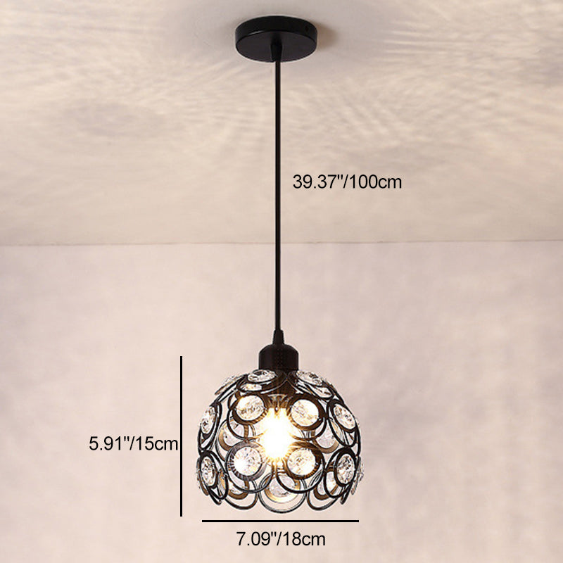 Contemporary Nordic Dome Circle Combination Iron Aluminum Frame 1-Light Pendant Light For Living Room