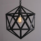 Contemporary Industrial Geometric Polygonal Iron 1-Light Pendant Light For Living Room