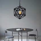 Contemporary Industrial Geometric Polygonal Iron 1-Light Pendant Light For Living Room