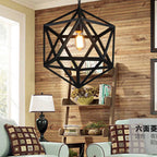 Contemporary Industrial Geometric Polygonal Iron 1-Light Pendant Light For Living Room