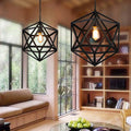Contemporary Industrial Geometric Polygonal Iron 1-Light Pendant Light For Living Room