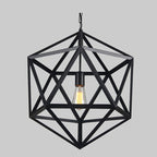 Contemporary Industrial Geometric Polygonal Iron 1-Light Pendant Light For Living Room