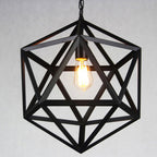 Contemporary Industrial Geometric Polygonal Iron 1-Light Pendant Light For Living Room