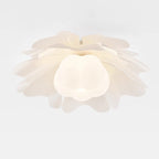 Contemporary Creative Flower Pumpkin Shape Hardware Frame Acrylic Shade 1-Light Flush Mount Ceiling Light For Living Room