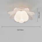 Contemporary Creative Flower Pumpkin Shape Hardware Frame Acrylic Shade 1-Light Flush Mount Ceiling Light For Living Room