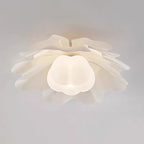 Contemporary Creative Flower Pumpkin Shape Hardware Frame Acrylic Shade 1-Light Flush Mount Ceiling Light For Living Room