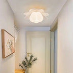 Contemporary Creative Flower Pumpkin Shape Hardware Frame Acrylic Shade 1-Light Flush Mount Ceiling Light For Living Room