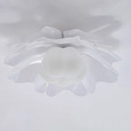 Contemporary Creative Flower Pumpkin Shape Hardware Frame Acrylic Shade 1-Light Flush Mount Ceiling Light For Living Room