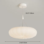 Contemporary Creative Cream Round Striped Iron Acrylic Shade LED Pendant Light For Living Room