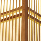 Traditional Japanese Rectangular Hand-woven Nan Bamboo 1-light Pendant Light for Living Room BulbSquare