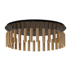 Modern Luxury Round Stainless Steel Frame Glass Shade 32-Light Flush Mount Ceiling Light For Dining Room