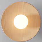 Contemporary Nordic Round Globe Wood Glass 1-light Semi-flush Mount Ceiling Light for Living Room