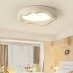 Contemporary Nordic Round Iceberg Shape Iron Frame Resin LED Flush Mount Ceiling Light For Bedroom