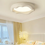 Contemporary Nordic Round Iceberg Shape Iron Frame Resin LED Flush Mount Ceiling Light For Bedroom
