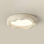 Contemporary Nordic Round Iceberg Shape Iron Frame Resin LED Flush Mount Ceiling Light For Bedroom
