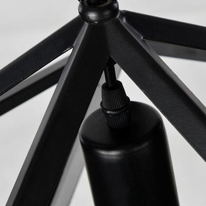 Contemporary Industrial Polygonal Diamond Iron Frame 1-Light Pendant Light For Living Room