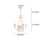 Traditional French Curved Rod Branch Candelabra Iron Frame Crystal 4/6/8 Light Chandelier for Living Room BulbSquare