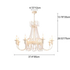 Traditional French Curved Rod Branch Candelabra Iron Frame Crystal 4/6/8 Light Chandelier for Living Room BulbSquare