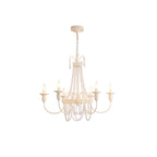 Traditional French Curved Rod Branch Candelabra Iron Frame Crystal 4/6/8 Light Chandelier for Living Room BulbSquare