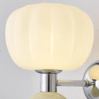 Traditional French Iron Acrylic Pumpkin-Shaped 2-Light Wall Sconce Lamp For Bedroom