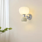 Traditional French Iron Acrylic Pumpkin-Shaped 2-Light Wall Sconce Lamp For Bedroom