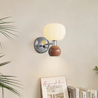 Traditional French Iron Acrylic Pumpkin-Shaped 2-Light Wall Sconce Lamp For Bedroom