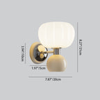Traditional French Iron Acrylic Pumpkin-Shaped 2-Light Wall Sconce Lamp For Bedroom