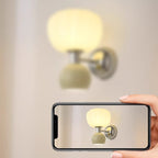 Traditional French Iron Acrylic Pumpkin-Shaped 2-Light Wall Sconce Lamp For Bedroom