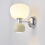 Traditional French Iron Acrylic Pumpkin-Shaped 2-Light Wall Sconce Lamp For Bedroom