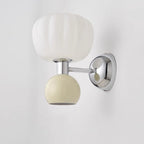 Traditional French Iron Acrylic Pumpkin-Shaped 2-Light Wall Sconce Lamp For Bedroom