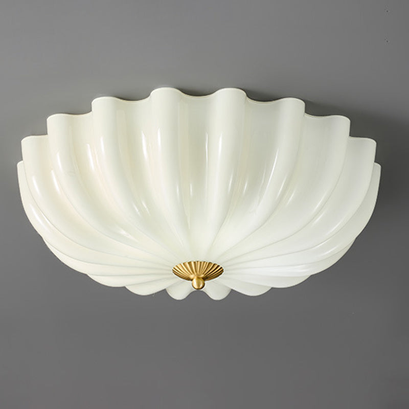 Contemporary Nordic Brass Glass Petal-shaped 3/4-light Flush Mount Ceiling Light for Living Room or Bedroom